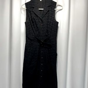 - Shoshanna Black Eyelet Sleeveless Collared Shirt Dress Size 4